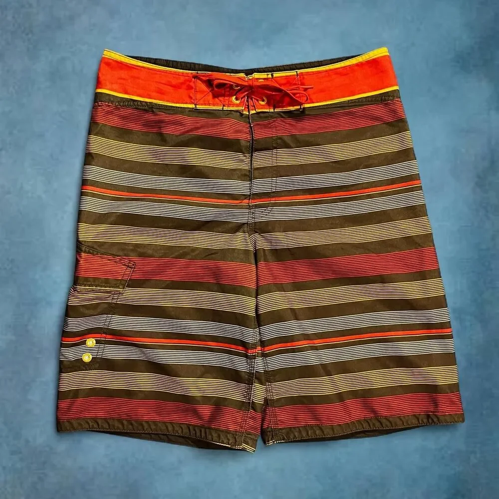 Men’s board shorts red and brown surf beachy coastal padres summer